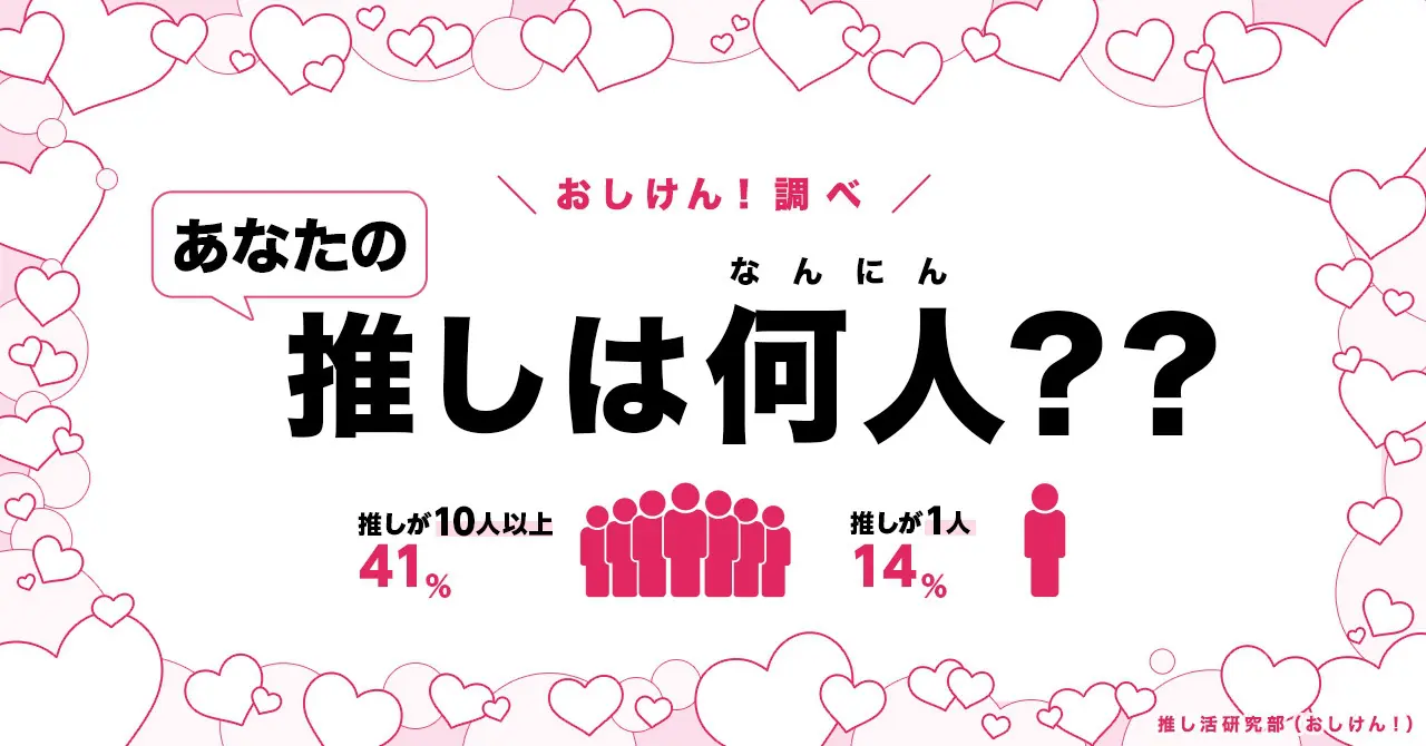 300人が回答】推しが10人以上いる人は全体の41％、14％は「推しはひとりだけ」《「推し活研究部（おしけん！）」調べ》 - eeo  Media（イーオメディア）