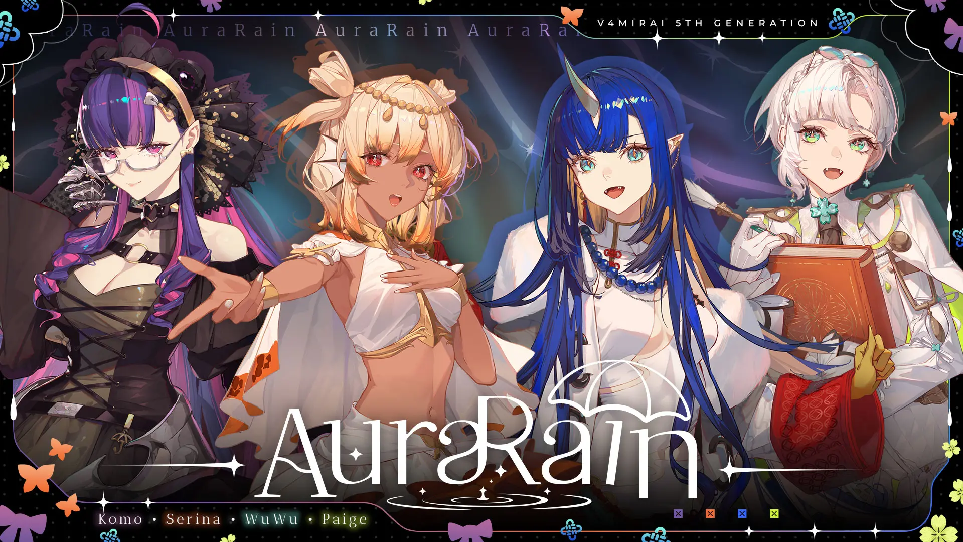 英語圏VTuberプロジェクト「V4Mirai」から4人組ユニット「AuraRain」の