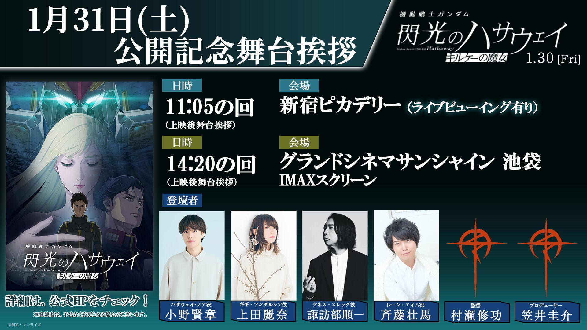 閃光のハサウェイ キルケーの魔女』1週目入場者特典が公開