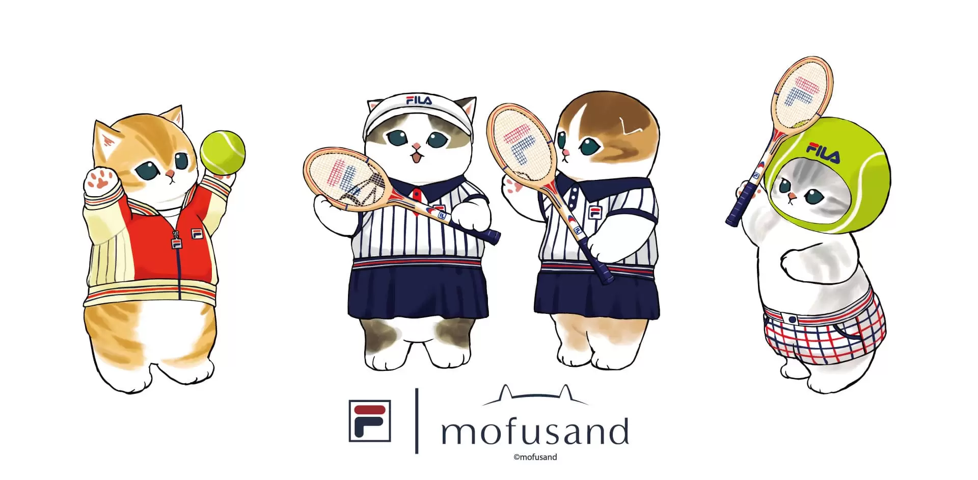 SNSで人気の『mofusand』がスポーツブランド「FILA（フィラ）」と初