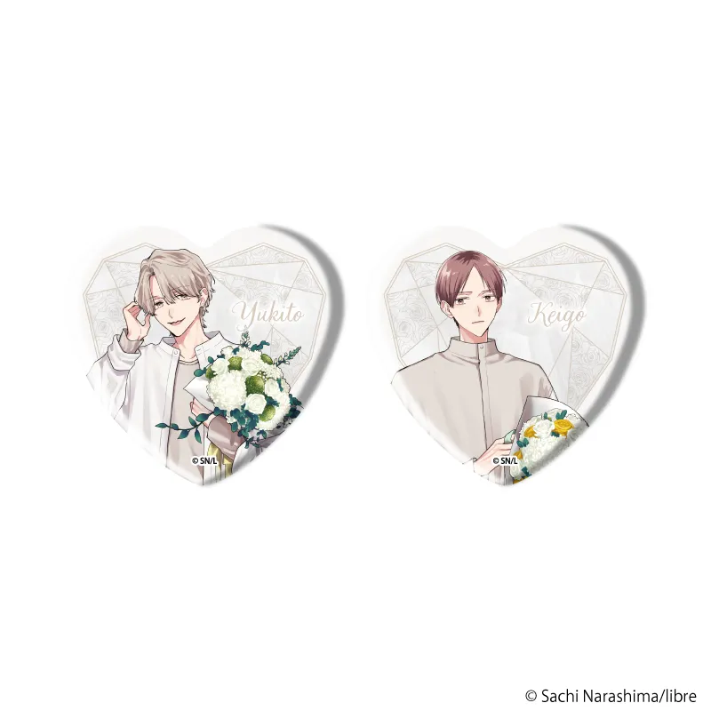 ハート型缶バッジ2個セット