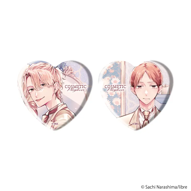 ハート型缶バッジ2個セット