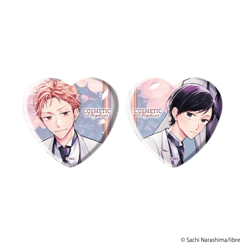 ハート型缶バッジ2個セット