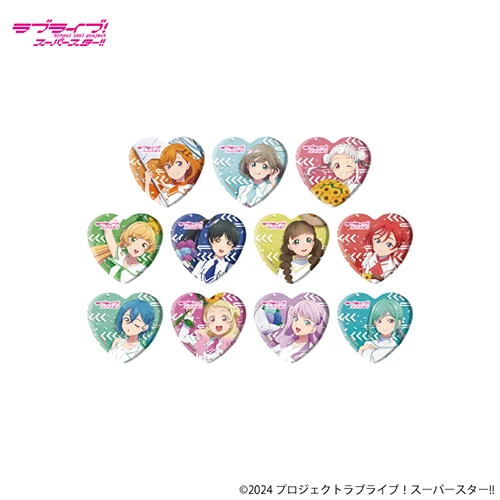 ハート型缶バッジ(トレーディング)(セット4)