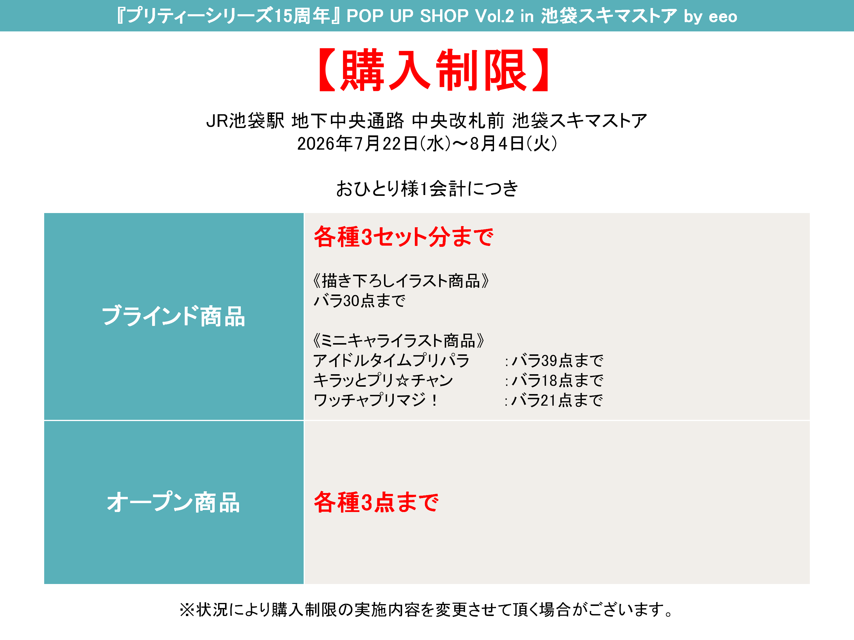 購入制限
