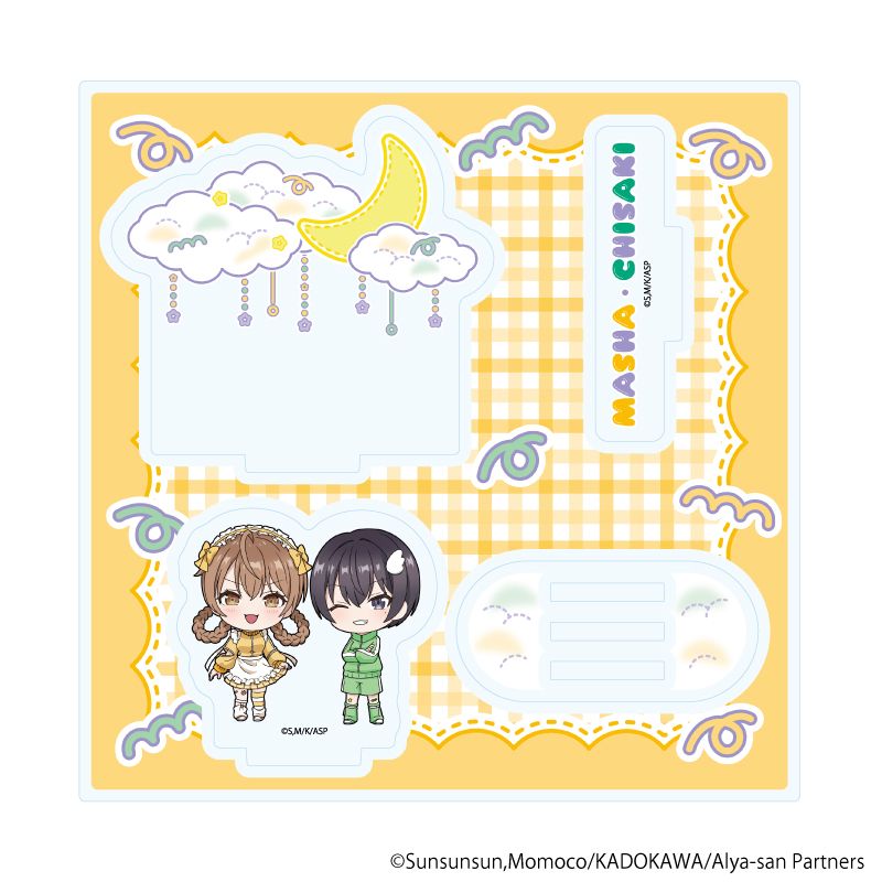 アクリルスタンドプレート「時々ボソッとロシア語でデレる隣のアーリャさん」11/マーシャ＆茅咲 ゆめかわver.(ミニキャライラスト)