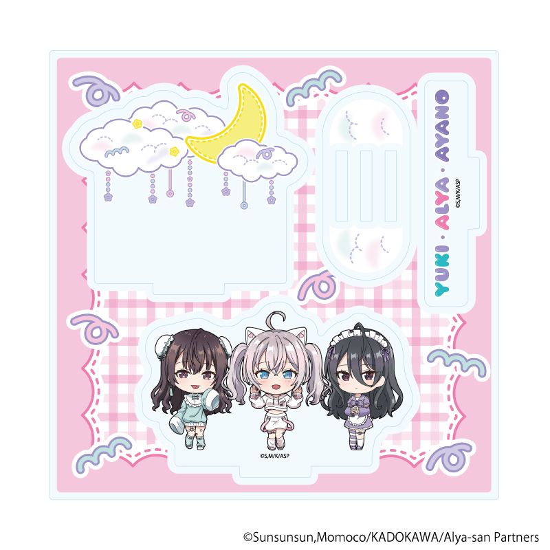 アクリルスタンドプレート「時々ボソッとロシア語でデレる隣のアーリャさん」10/アーリャ&有希&綾乃 ゆめかわver.(ミニキャライラスト)