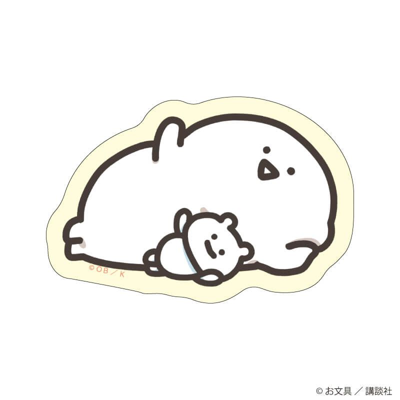 ダイカットステッカー「お文具といっしょ」06/お文具さん ごろごろver.(描き下ろしイラスト)