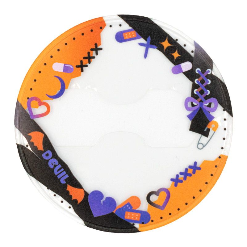 57mm缶デコカバー176/やみかわ(オレンジ&パープル)【推し活】