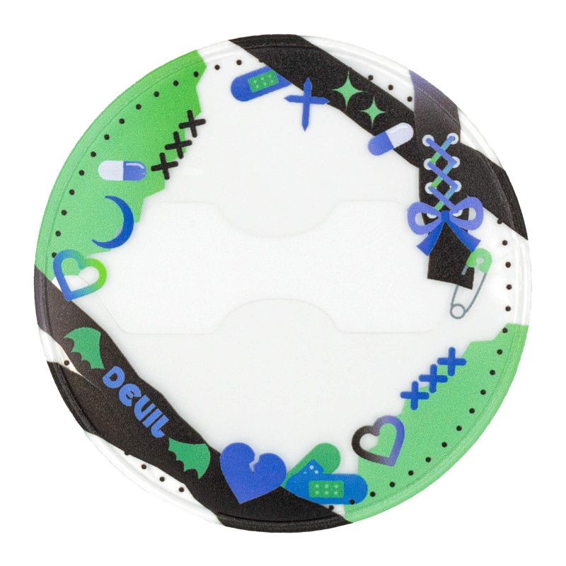 57mm缶デコカバー177/やみかわ(パープル&グリーン)【推し活】