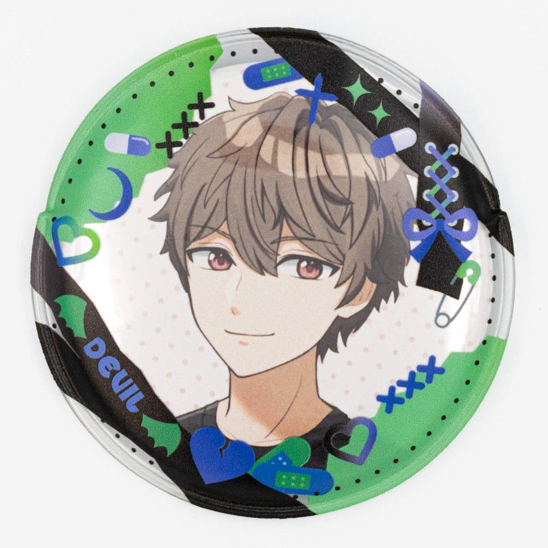 57mm缶デコカバー177/やみかわ(パープル&グリーン)【推し活】