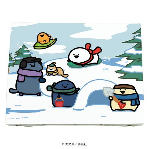 キャンバスボード「お文具といっしょ」09/雪遊び(描き下ろしイラスト)