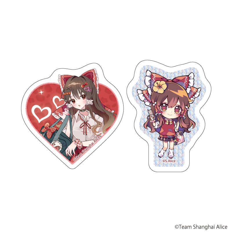 クリアステッカー ミニ2種セット「東方Project」01/博麗霊夢 平成ギャルver.(描き起こしイラスト)