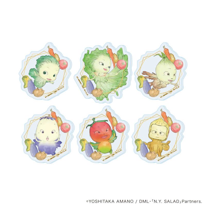 アクリルプレートバッジ「やさいのようせい N.Y.SALAD」01/コンプリートセット(全6種)(公式イラスト)