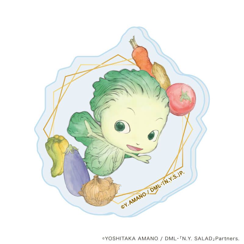 アクリルプレートバッジ「やさいのようせい N.Y.SALAD」01/コンプリートセット(全6種)(公式イラスト)