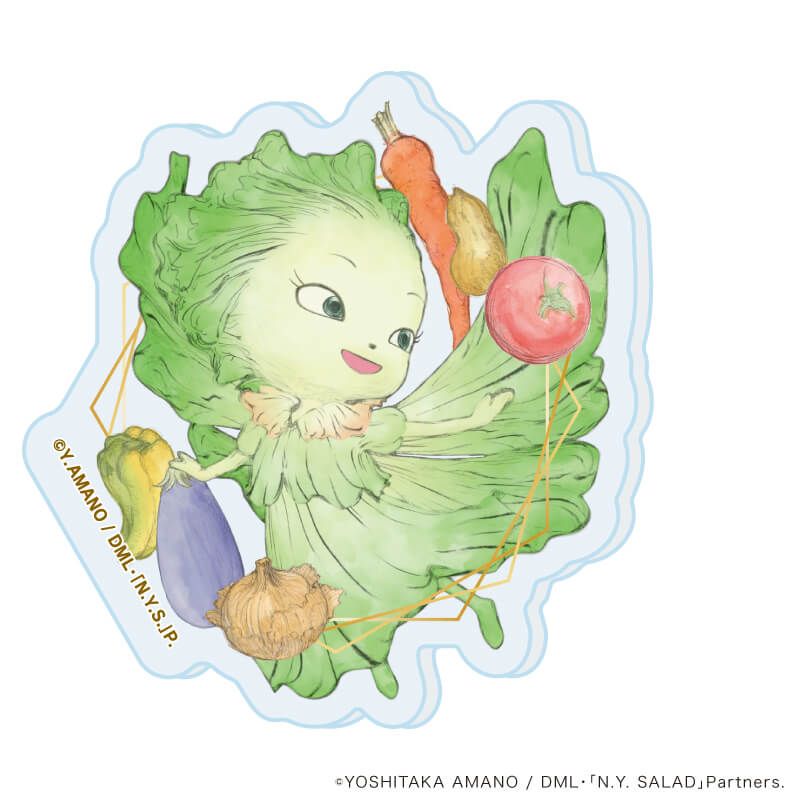 アクリルプレートバッジ「やさいのようせい N.Y.SALAD」01/コンプリートセット(全6種)(公式イラスト)