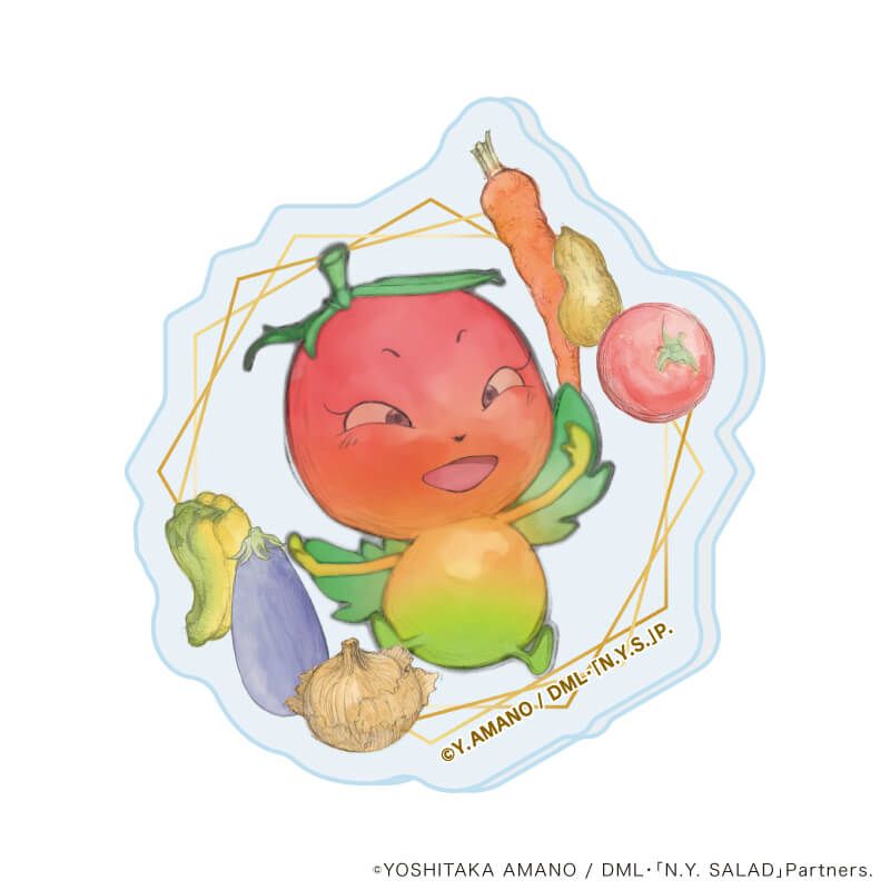 アクリルプレートバッジ「やさいのようせい N.Y.SALAD」01/ブラインド(6種)(公式イラスト)