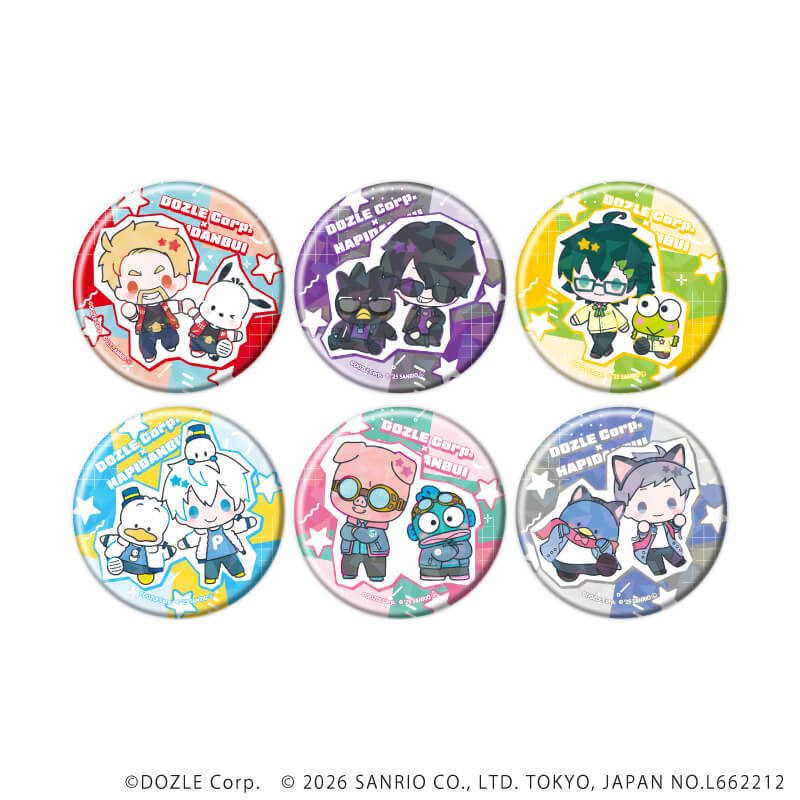 ホログラム缶バッジ(57mm)「ドズル社×はぴだんぶい」02/コンプリートセット(全6種)(コラボイラスト)