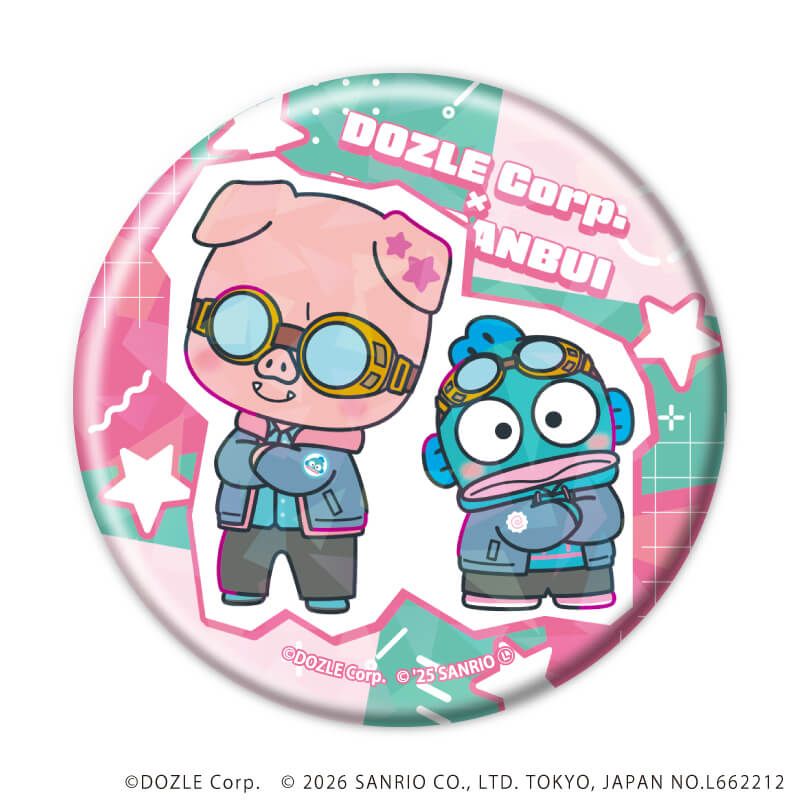 ホログラム缶バッジ(57mm)「ドズル社×はぴだんぶい」02/コンプリートセット(全6種)(コラボイラスト)