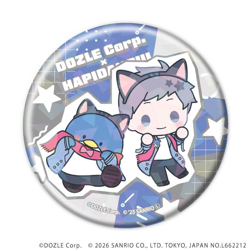 ホログラム缶バッジ(57mm)「ドズル社×はぴだんぶい」02/ブラインド(6種)(コラボイラスト)