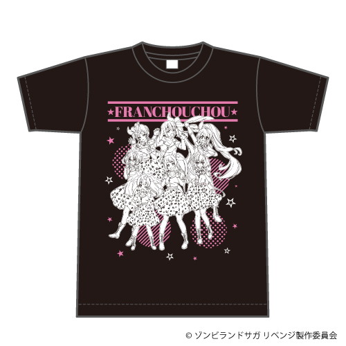 Tシャツ「ゾンビランドサガ リベンジ」01/フランシュシュデザイン ブラック(Lサイズ)