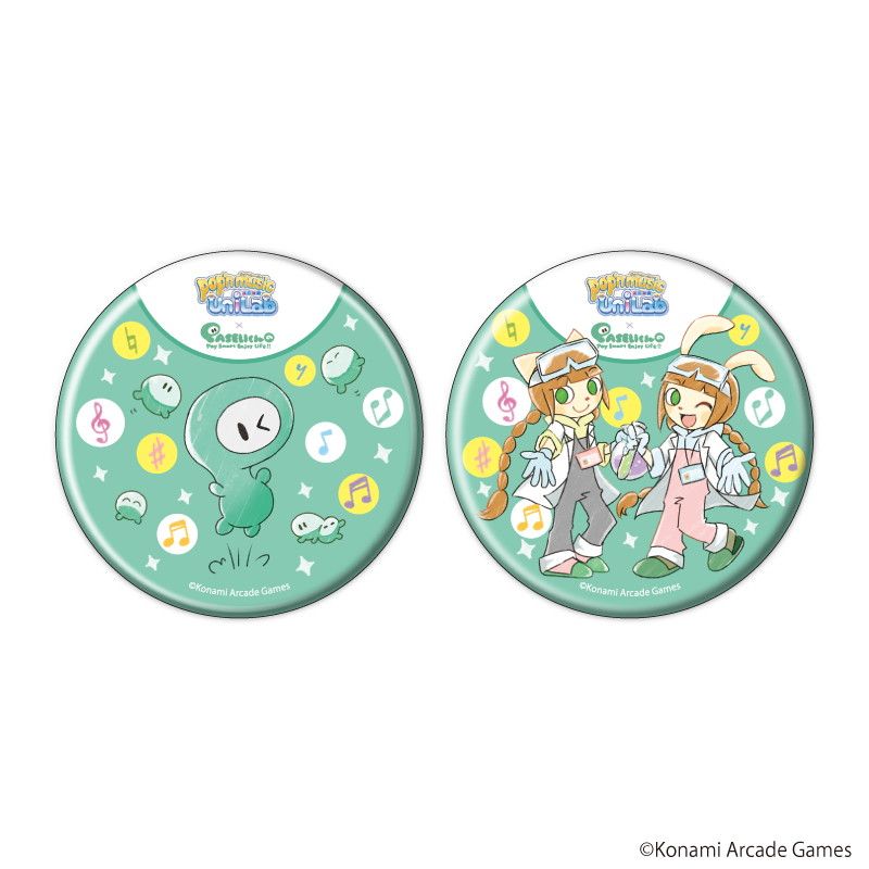 缶バッジ2個セット「pop'n music UniLab&PASELIくん」01/ミミ&ニャミ&PASELIくん(グラフアートイラスト)