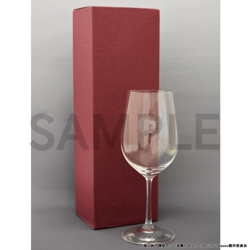 彫刻グラス「進撃の巨人」01/10周年ロゴデザイン