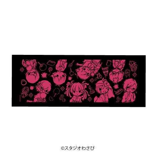 【限定商品】フェイスタオル「狼ゲーム」01/浴衣ver. 集合デザイン(グラフアートイラスト)