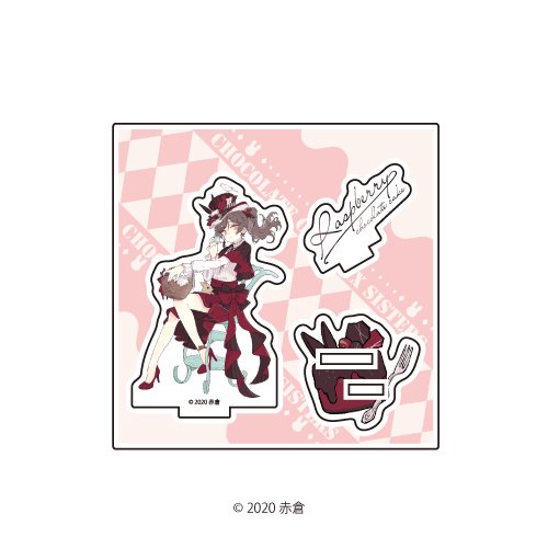 アクリルフィギュアプレート「チョコケーキ6姉妹」01/ラズベリーチョコケーキ イースターver.(イラスト)