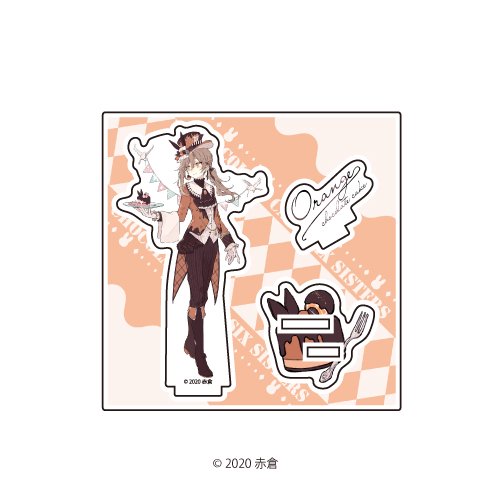 アクリルフィギュアプレート「チョコケーキ6姉妹」04/オレンジチョコケーキ イースターver.(イラスト)
