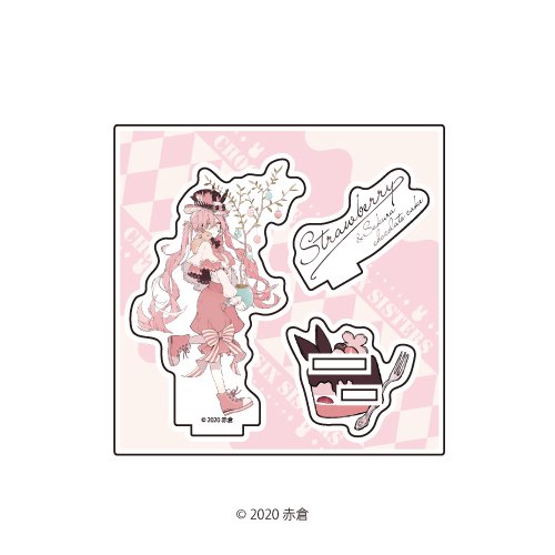 アクリルフィギュアプレート「チョコケーキ6姉妹」05/苺と桜のチョコケーキ(苺) イースターver.(イラスト)