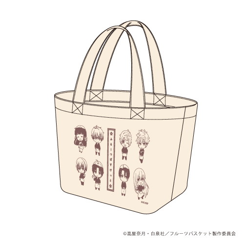 【限定商品】ランチトート「フルーツバスケット」02/和菓子ver.整列デザイン(ミニキャライラスト)