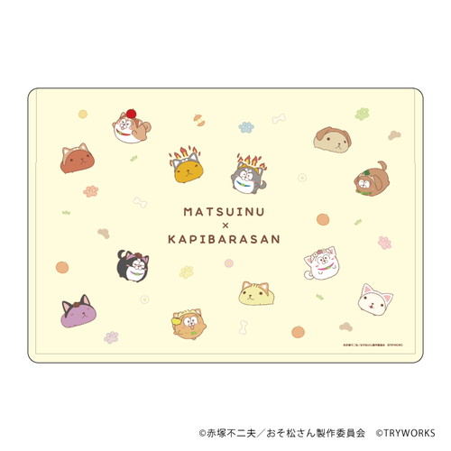 キャラクリアケース「松犬×カピバラさん」01/散りばめデザイン(グラフアートイラスト)