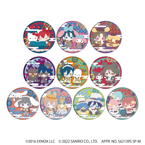 缶バッジ「文豪とアルケミスト×サンリオキャラクターズ」01/コンプリートBOX(全10種)(ミニキャライラスト)