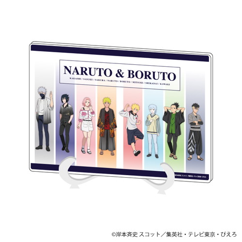 アクリルアートボード(A5サイズ)「NARUTO」＆「BORUTO」01/整列デザイン 和風私服ver.(描き下ろしイラスト)