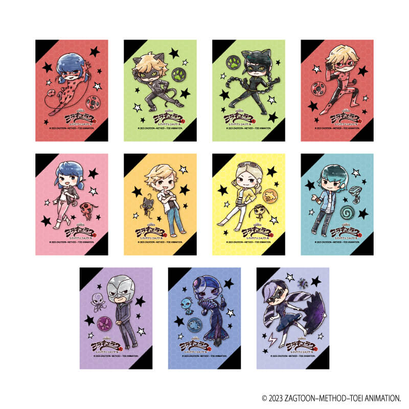 キャンバスボードミニ「ミラキュラス レディバグ＆シャノワール」01/ブラインド(11種)(レトロアートイラスト)
