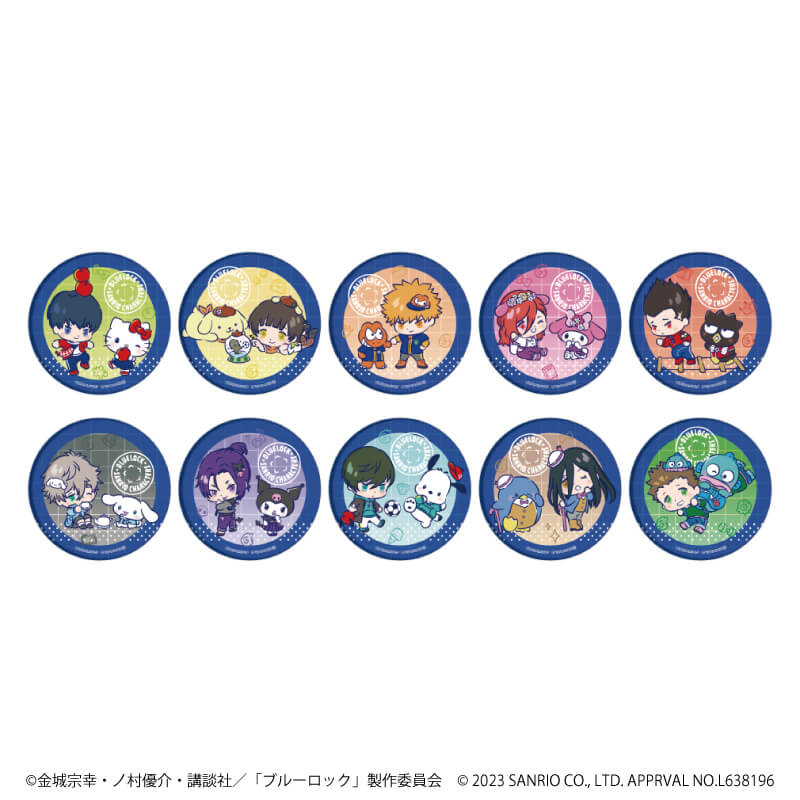 缶バッジ「TVアニメ『ブルーロック』×サンリオキャラクターズ」01/コンプリートBOX(全10種)(ミニキャライラスト)
