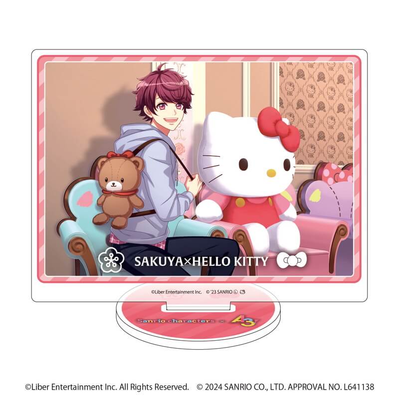 アクリルスタンド「A3!×Sanrio characters」05/佐久間咲也×ハローキティ(公式イラスト)