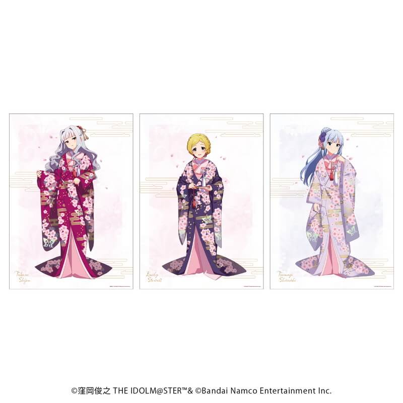 REPLICA GENGA　3枚セット「アイドルマスター ミリオンライブ！」01/桜の和装ver.(描き下ろしイラスト)