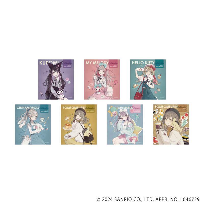ミニ色紙「赤倉×サンリオキャラクターズ」01/コンプリートBOX(全7種)(描き下ろしイラスト)