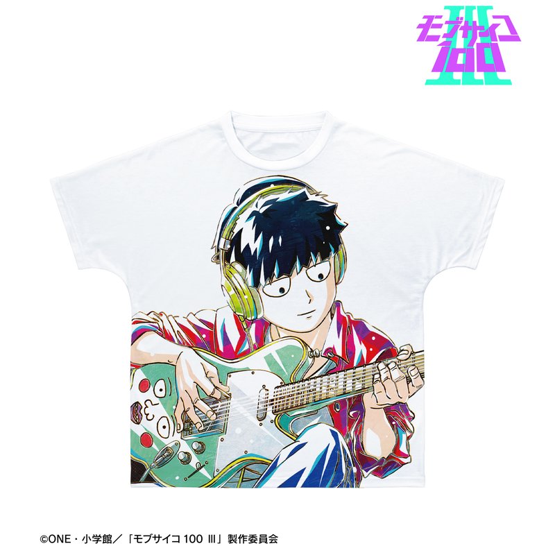 モブサイコ100 III 描き下ろし 影山茂夫 演奏Ver. Ani-Art フルグラフィックTシャツ ユニセックス Lサイズ