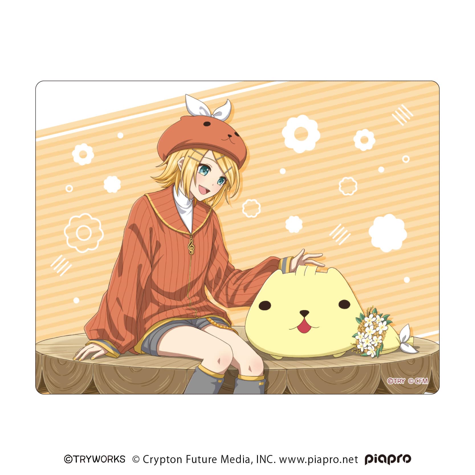 アクリルカード「カピバラさん×ピアプロキャラクターズ」01/ブラインド(6種)(描き起こしイラスト)