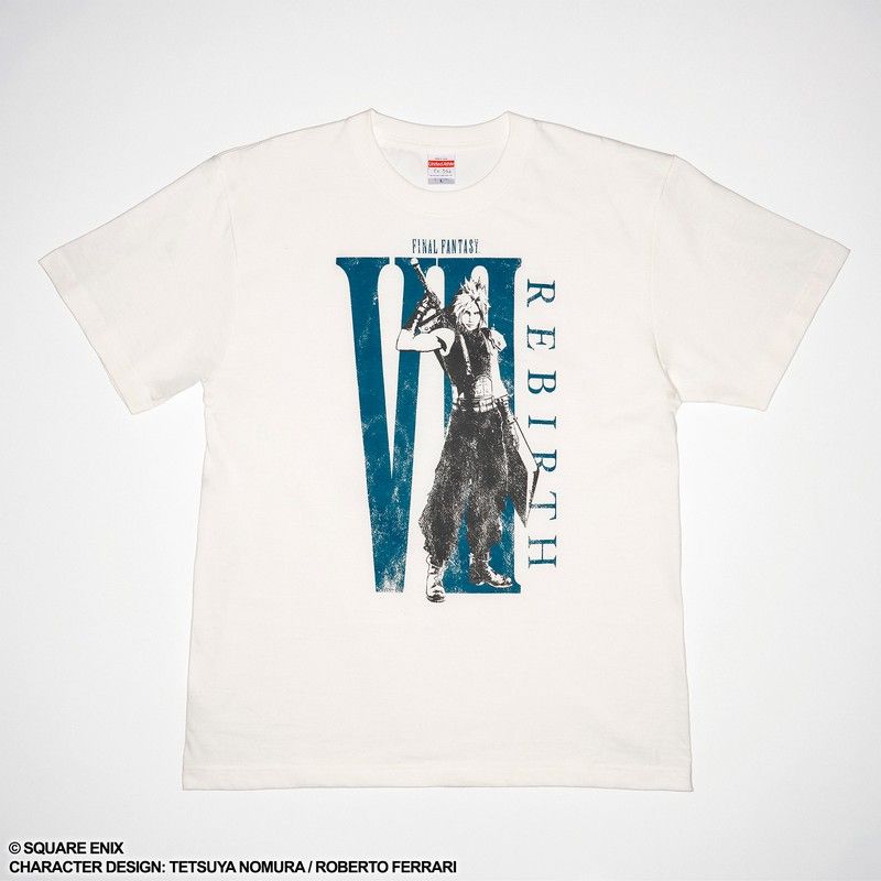 ファイナルファンタジーVII リバース Tシャツ クラウド・ストライフ(ホワイト×グリーン)