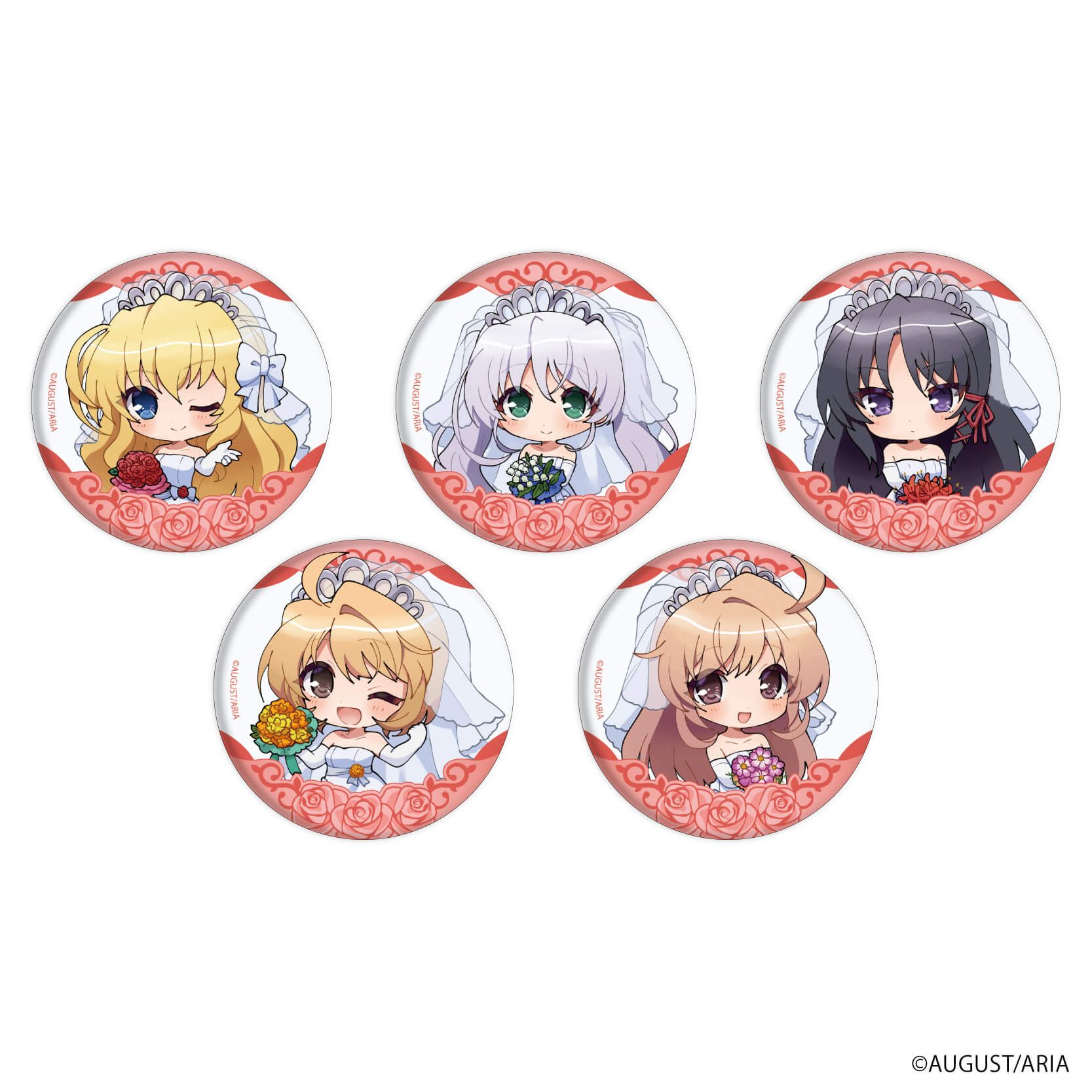 缶バッジ「FORTUNE ARTERIAL」01/ウェディングドレスver. コンプリートBOX(全5種)(ミニキャライラスト)