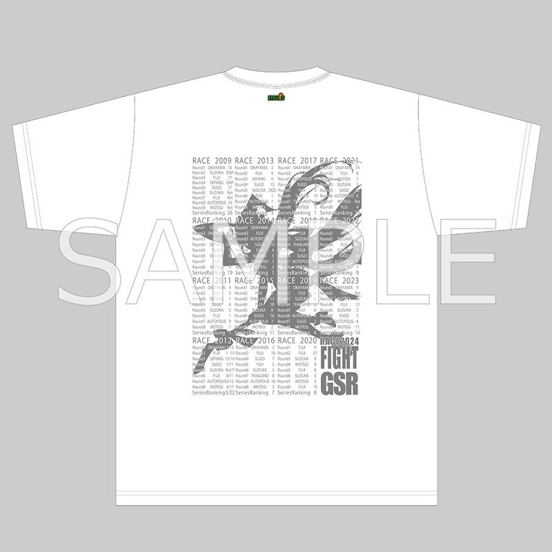 レーシングミク2024Ver. キービジュアルサイドシルエット&戦績Tシャツ 白 5Lサイズ