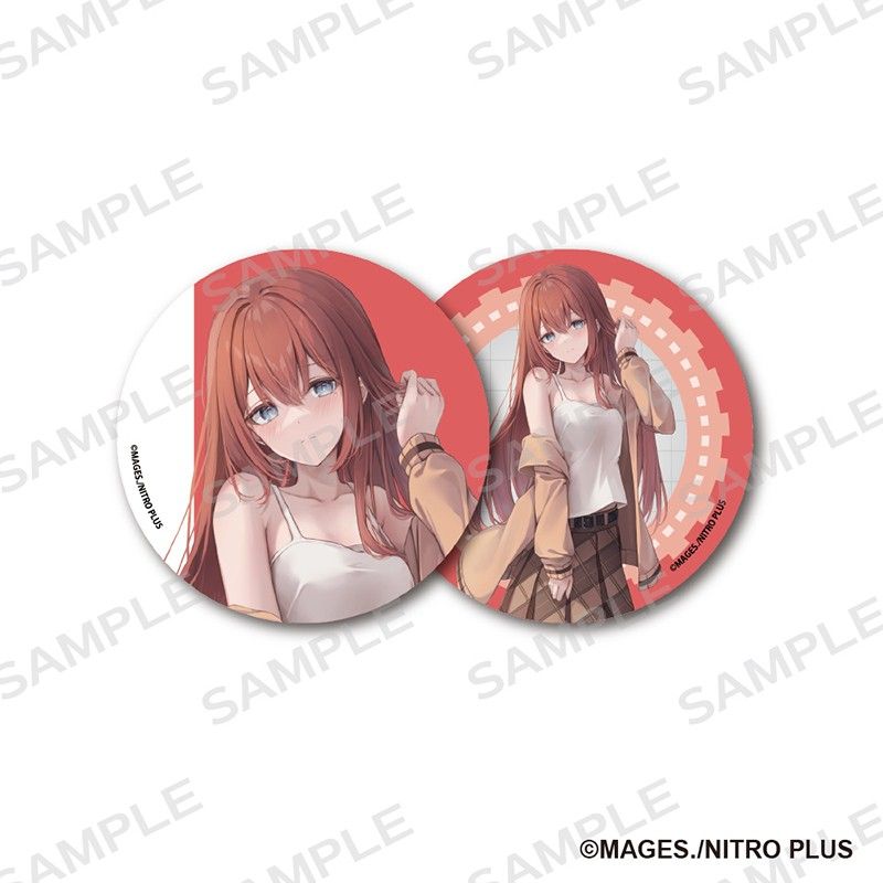 STEINS;GATE 76mm缶バッジ2個セット 描きおろし 牧瀬紅莉栖