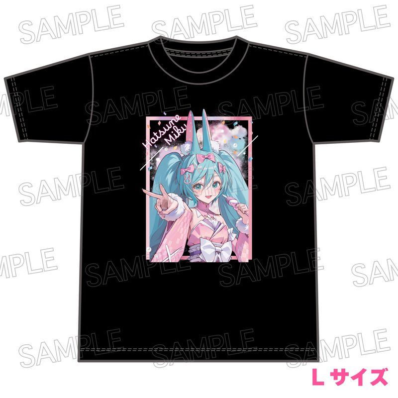 初音ミク あやかしステージ Tシャツ 黒 L