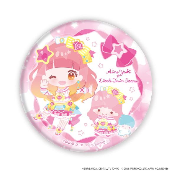 ホログラム缶バッジ(65mm)「アイカツ！シリーズ×サンリオキャラクターズ」02/コンプリートBOX(全7種)(ミニキャライラスト)