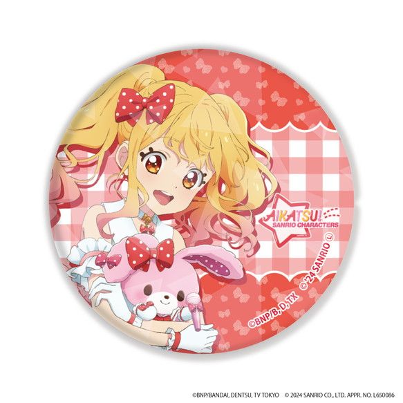 ホログラム缶バッジ(65mm)「アイカツ！シリーズ×サンリオキャラクターズ」01/トレーディング(7種)(等身イラスト)