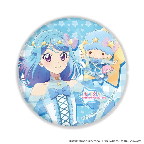 ホログラム缶バッジ(65mm)「アイカツ！シリーズ×サンリオキャラクターズ」01/トレーディング(7種)(等身イラスト)